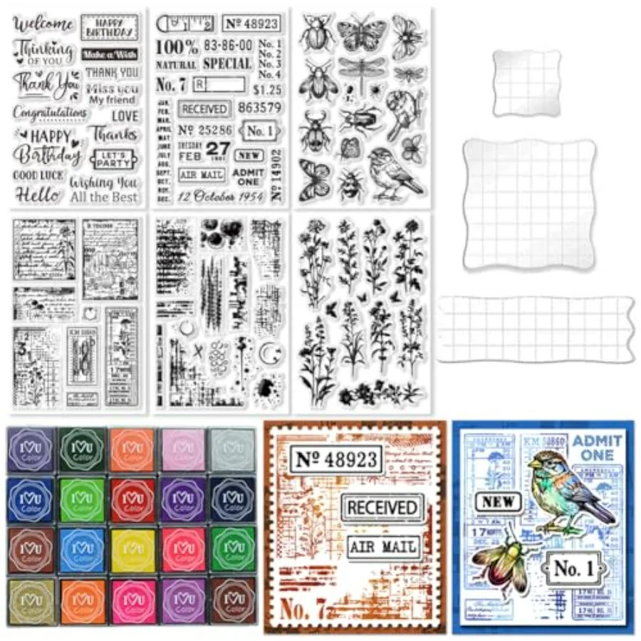 29 Pcs Acrylic Stamps for Crafting Card Making Supplies Set Include 3 Acrylic Clear Stamp Blocks, 6 Clear Silicone Stamps Seals
29 Pcs Acrylic Stamps for Crafting Card Making Supplies Set Include 3 Acrylic Clear Stamp Blocks, 6 Clear Silicone Stamps Seals
