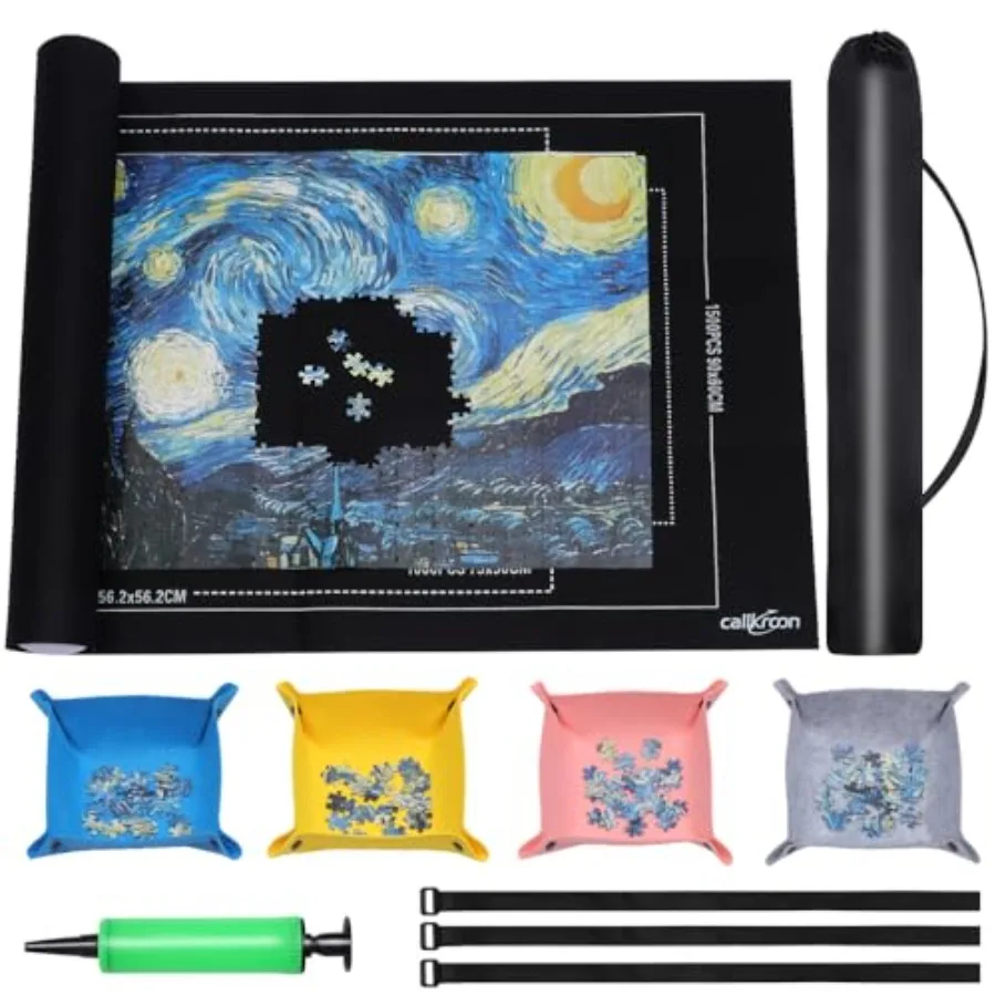 Puzzle Mat Roll Up for 1500 Pieces, Felt Puzzle Board Alternative Gift Set with 4 Sorting Trays and Inflatable Tube, Premium Pu
Puzzle Mat Roll Up for 1500 Pieces, Felt Puzzle Board Alternative Gift Set with 4 Sorting Trays and Inflatable Tube, Premium Pu