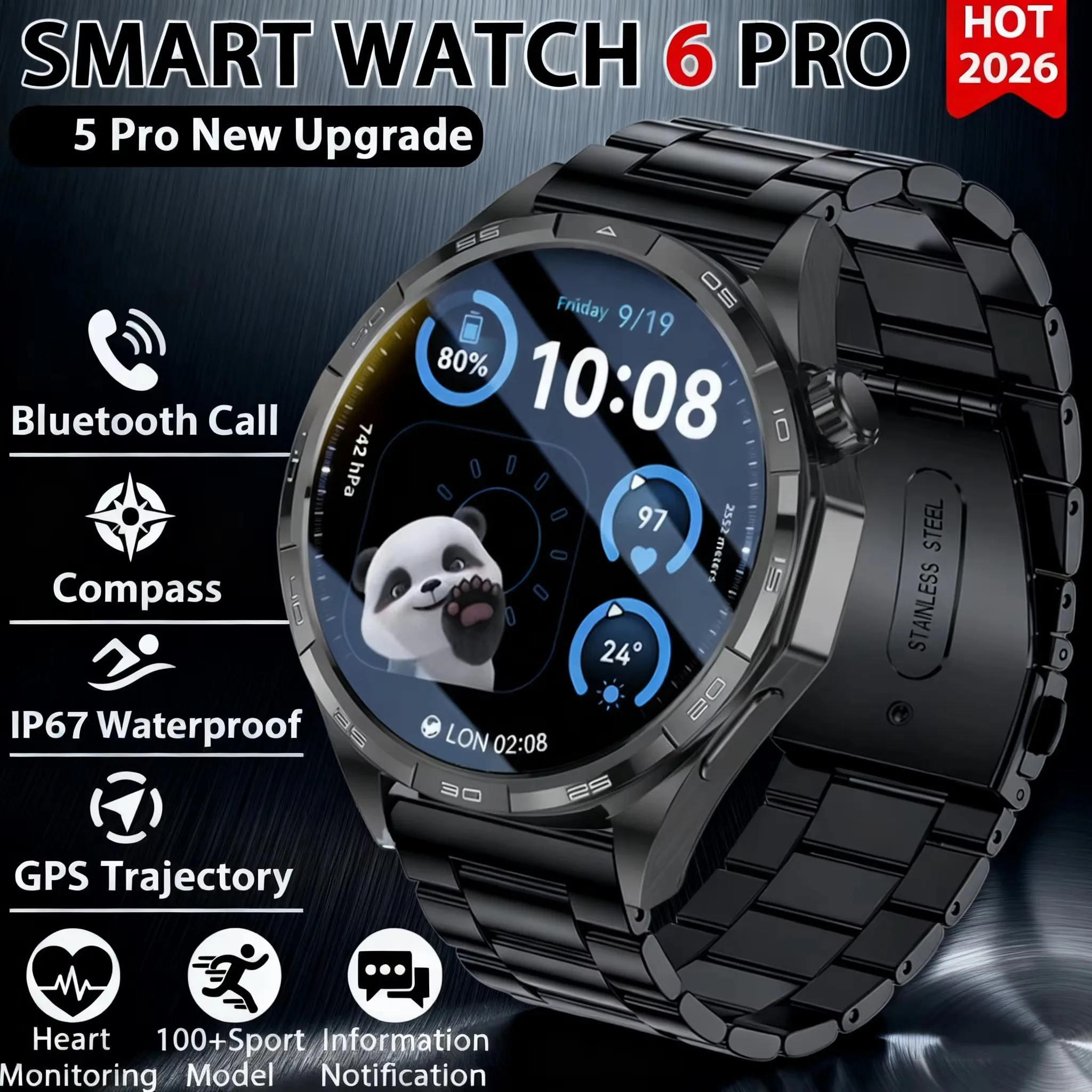 New Men Smart Watch 6 Pro GPS Track Smartwatch 360*360 AMOLED Screen Heart Rate Monitor Bluetooth Call Waterproof Smartwatch
New Men Smart Watch 6 Pro GPS Track Smartwatch 360*360 AMOLED Screen Heart Rate Monitor Bluetooth Call Waterproof Smartwatch