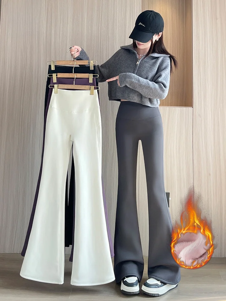 Брюки для йоги с высокой талией, женские облегающие брюки-колокольчики, теплая эластичная осенне-зимняя верхняя одежда с контролем живота, брюки
Брюки для йоги с высокой талией, женские облегающие брюки-колокольчики, теплая эластичная осенне-зимняя верхняя одежда с контролем живота, брюки