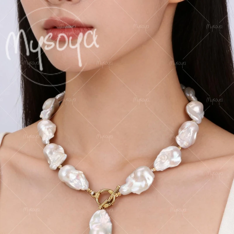 MYSOYA 11-14mm Large White Baroque Pearl Necklace,Suitable for Birthday/Anniversary/Wedding/Mother's Day/Father's Day Gift A0872
MYSOYA 11-14mm Large White Baroque Pearl Necklace,Suitable for Birthday/Anniversary/Wedding/Mother's Day/Father's Day Gift A0872