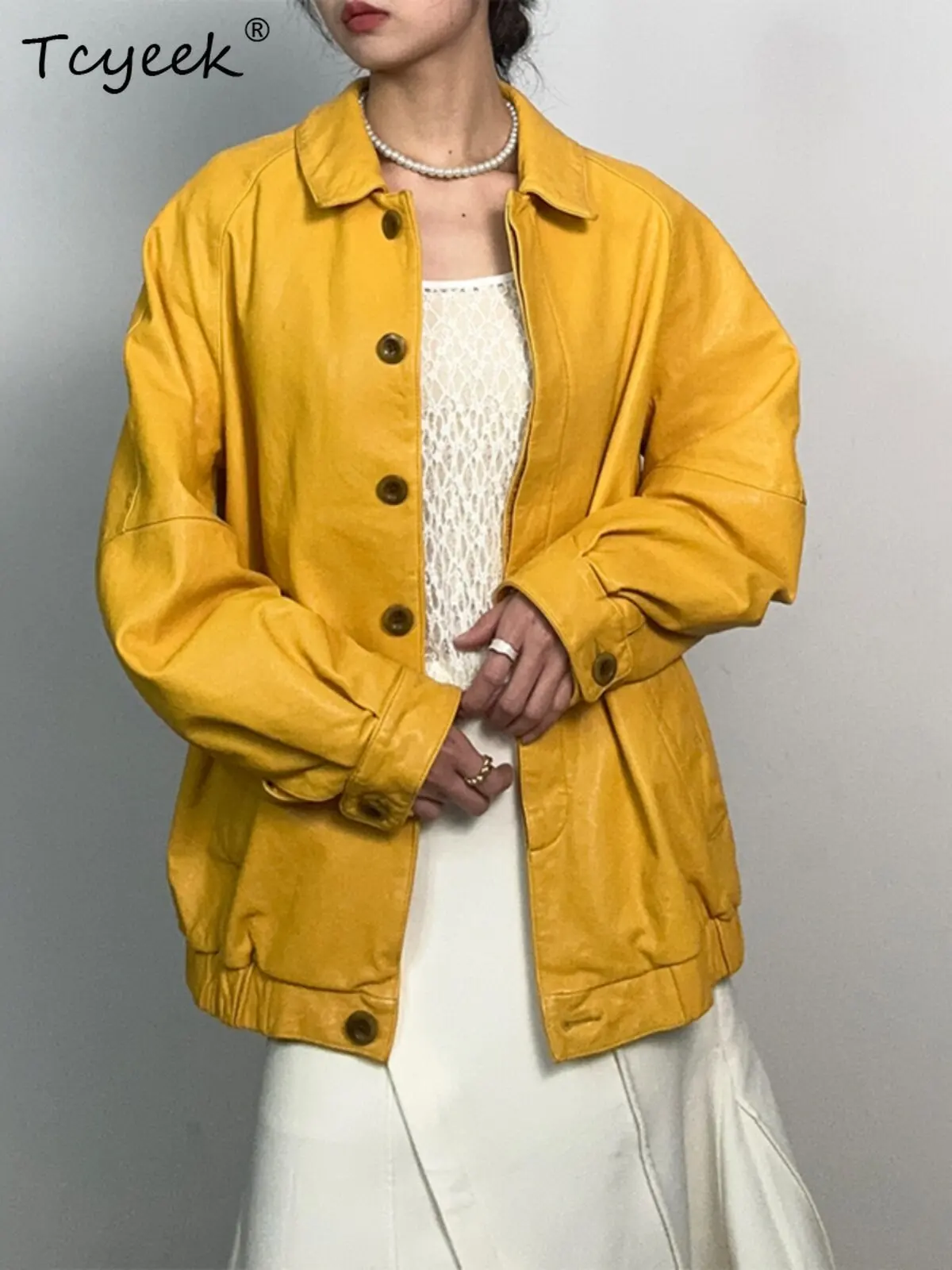 Tcyeek Real Leather Jacket Women Spring Autumn Womens Coats Natural Sheepskin Coat Loose Fit Vegetable Tanning Jaqueta De Couro
Tcyeek Real Leather Jacket Women Spring Autumn Womens Coats Natural Sheepskin Coat Loose Fit Vegetable Tanning Jaqueta De Couro
