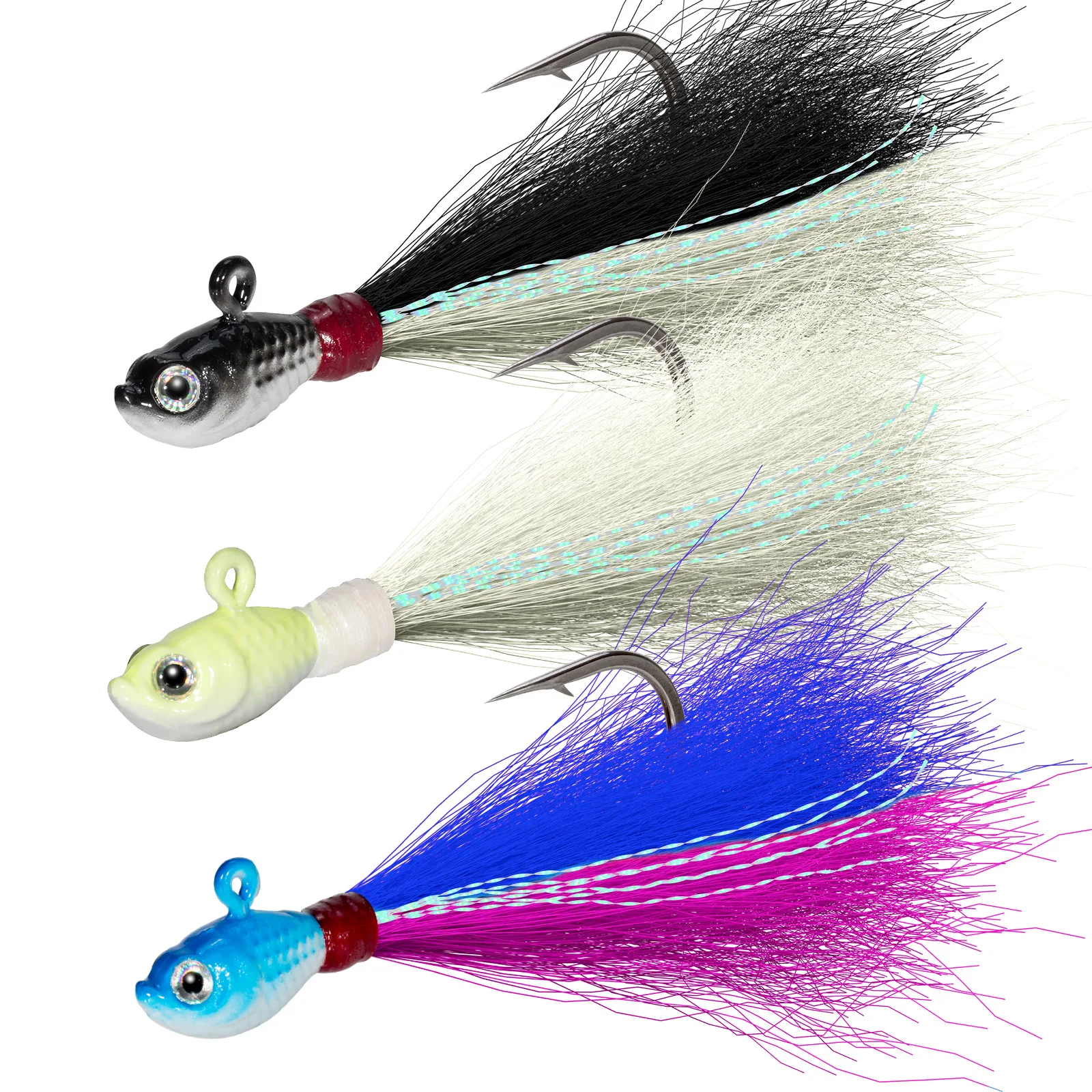 3pcs Metal Jig Head 7g-113g Bucktail Jig Fishing Lure Sea Fishing Jigging Wobbler Trolling Lure Saltwater for Bass Trout
3pcs Metal Jig Head 7g-113g Bucktail Jig Fishing Lure Sea Fishing Jigging Wobbler Trolling Lure Saltwater for Bass Trout