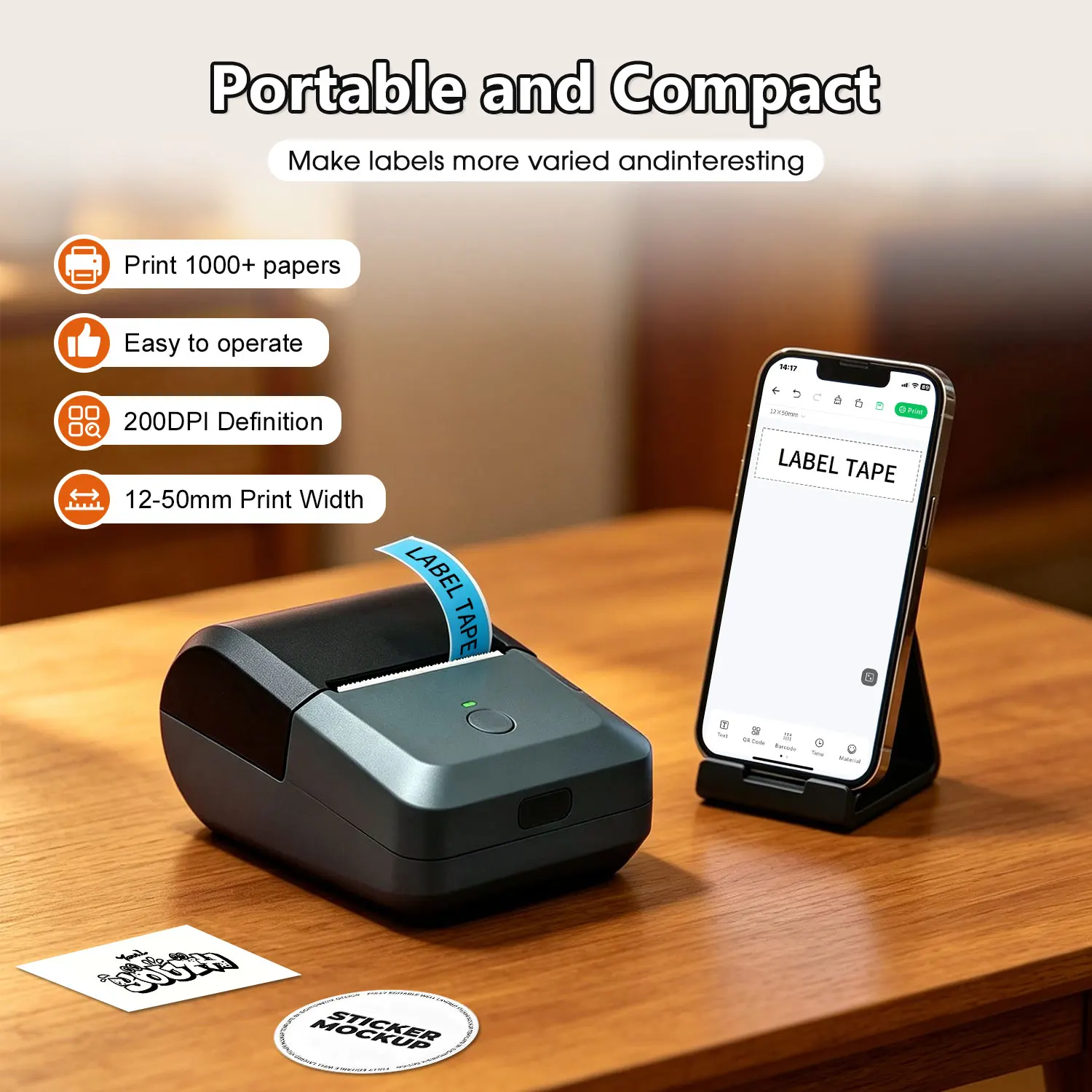 Bakery Vibes Thermal Label Printer | Bluetooth Inkless Maker for Price Tags & Cute Custom Stickers
Bakery Vibes Thermal Label Printer | Bluetooth Inkless Maker for Price Tags & Cute Custom Stickers