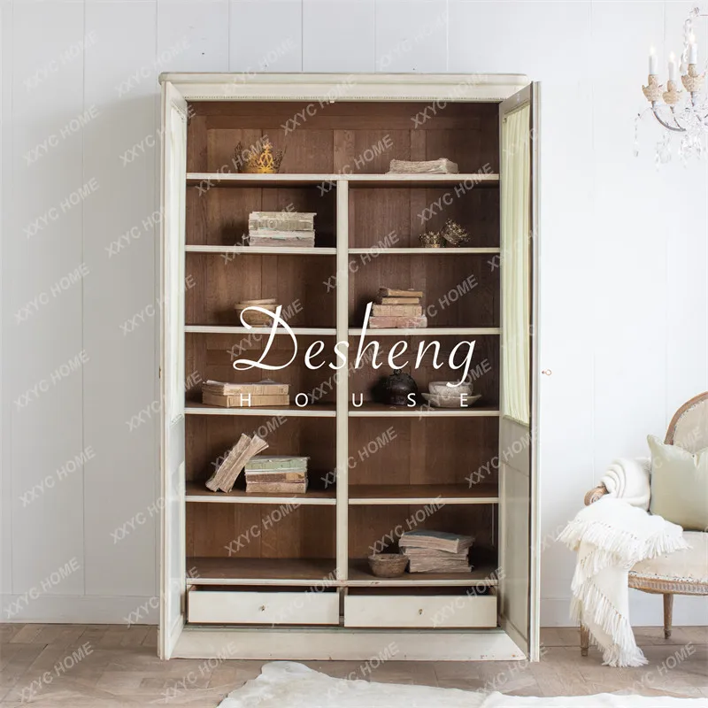 L Solid Wood Wardrobe Retro Old Pastoral Painted Wardrobe Simple Storage Wedding Room Antique Furniture Export
L Solid Wood Wardrobe Retro Old Pastoral Painted Wardrobe Simple Storage Wedding Room Antique Furniture Export