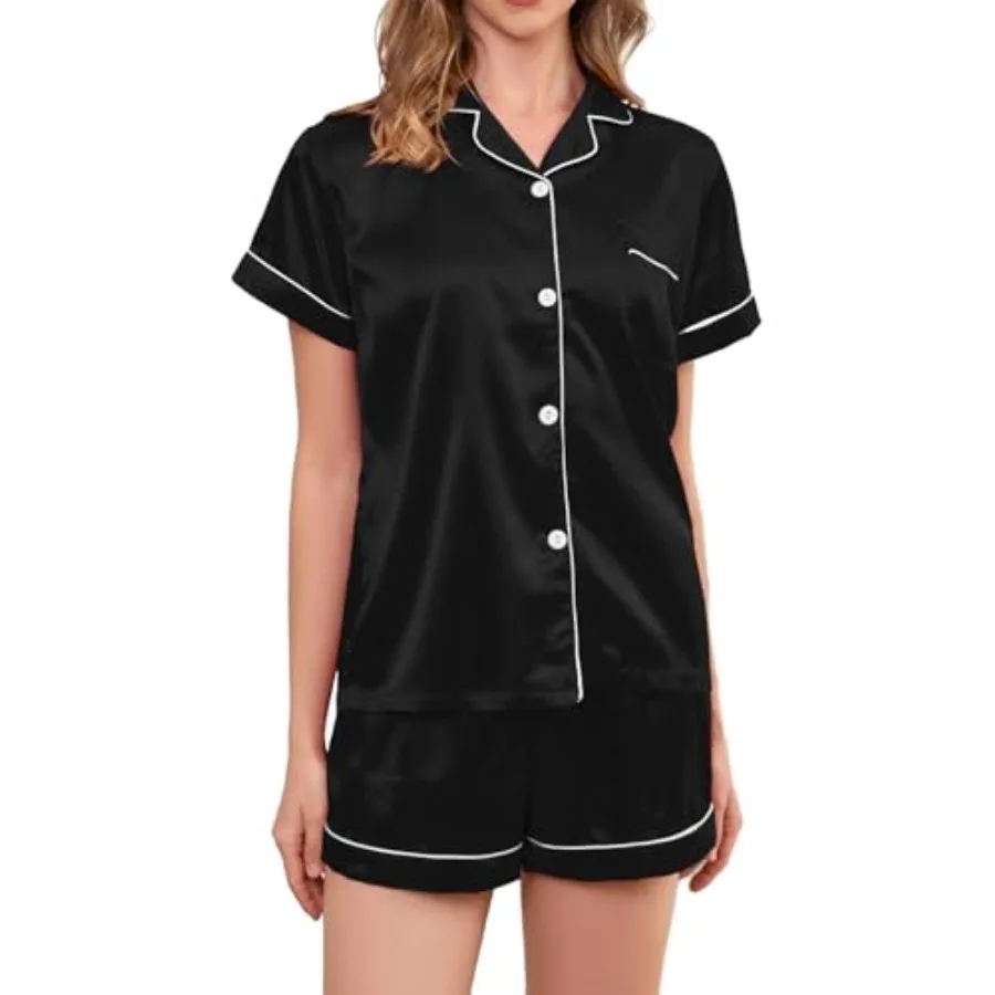 Brezzistaxs Satin Pajama Set for Women 2-Piece Satin PJ Set Button-Down Silk PJ Set - Classic Silky Pajama
Brezzistaxs Satin Pajama Set for Women 2-Piece Satin PJ Set Button-Down Silk PJ Set - Classic Silky Pajama