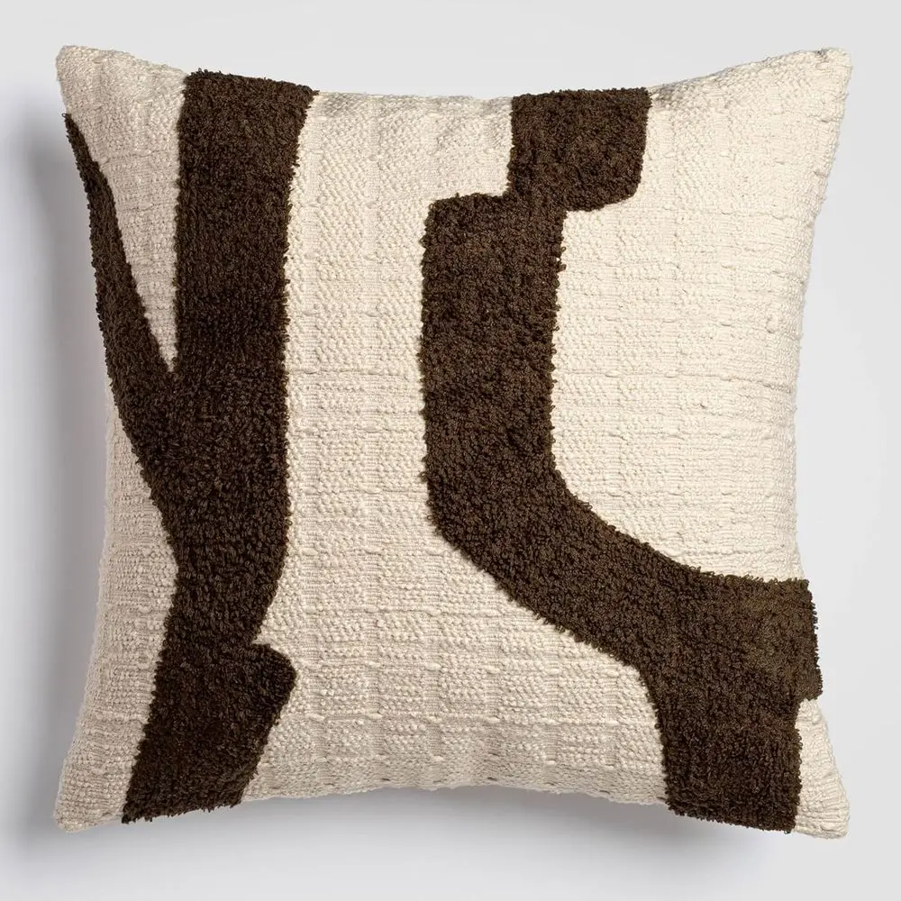 Handwoven Cotton Abstract Pillow, Brown & White Decorative Throw Pillow with Insert for Sofa or Bedroom
Handwoven Cotton Abstract Pillow, Brown & White Decorative Throw Pillow with Insert for Sofa or Bedroom