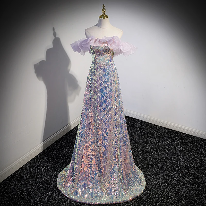 Ele Long Evening Gown Women's Faion adient Sequin One oulder Vocal Art Exam Meieng Solo Performance Gown
Ele Long Evening Gown Women's Faion adient Sequin One oulder Vocal Art Exam Meieng Solo Performance Gown