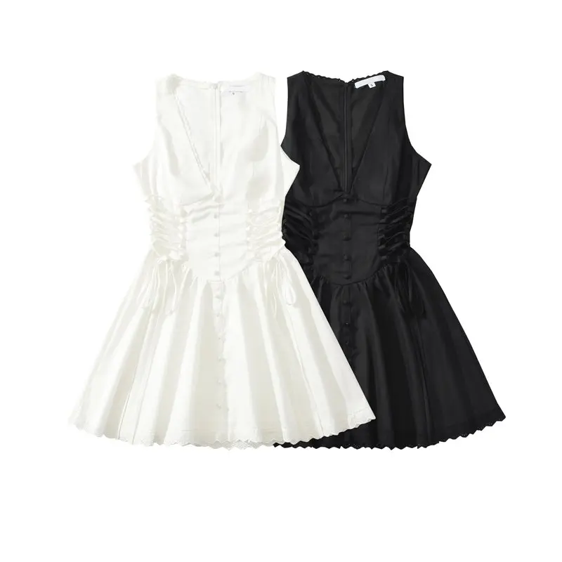 XNWMNZ High Quality 2026 New Women's Summer Vintage Lace Trim Corset Mini Dress Ruched Waist A-Line Party Dress
XNWMNZ High Quality 2026 New Women's Summer Vintage Lace Trim Corset Mini Dress Ruched Waist A-Line Party Dress