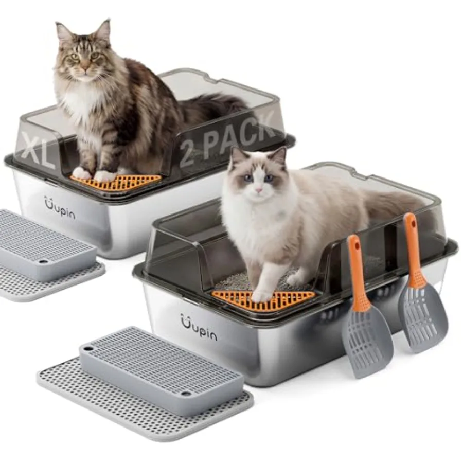 Stainless Steel Litter Box - XL Extra Large Metal Cat Litter Box with Scoop and Pedal for Big Cats and Multi-Cats, Angled Entra
Stainless Steel Litter Box - XL Extra Large Metal Cat Litter Box with Scoop and Pedal for Big Cats and Multi-Cats, Angled Entra