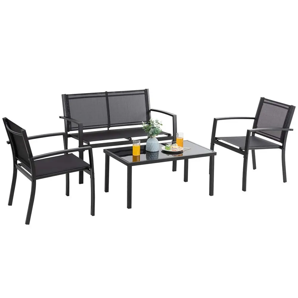 4 Pieces Patio Furniture Sets,Outdoor Patio Conversation Sets with Glass Coffee Table, Small Porch Balcony Furniture, Patio Tab
4 Pieces Patio Furniture Sets,Outdoor Patio Conversation Sets with Glass Coffee Table, Small Porch Balcony Furniture, Patio Tab