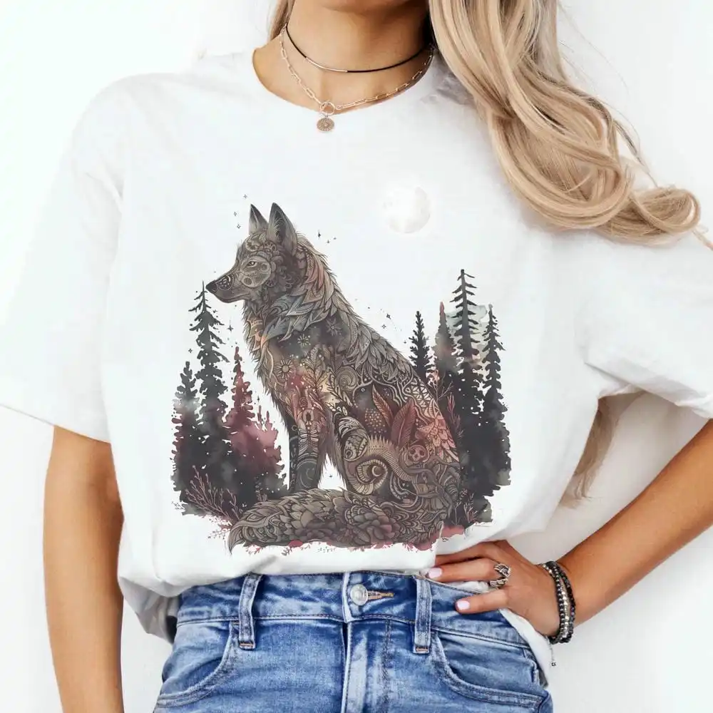 Moonlit Mystical Wolf Print T-Shirt Vintage Dark Acedemia Fantasy Y2K Unisex Shirt Casual Short Sleeve Cotton T-Shirt Streetwear
Moonlit Mystical Wolf Print T-Shirt Vintage Dark Acedemia Fantasy Y2K Unisex Shirt Casual Short Sleeve Cotton T-Shirt Streetwear