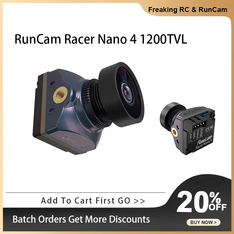 RunCam Racer Nano 4 1200TVL Super WDR CMOS-сенсор Водонепроницаемая светодиодная подсветка Трековый режим FPV Камера NTSC/PAL для RC Freestyle Drone
RunCam Racer Nano 4 1200TVL Super WDR CMOS-сенсор Водонепроницаемая светодиодная подсветка Трековый режим FPV Камера NTSC/PAL для RC Freestyle Drone