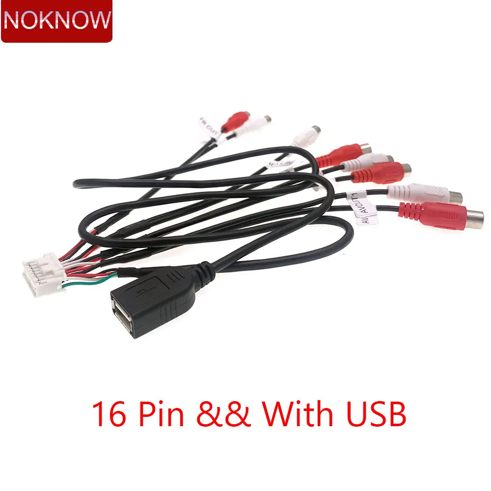 16 Pin 8 RCA Output Wire USB Female Head Harness Subwoofer Cable Adapter Wiring Connector Android Radio Car DVD CD Accessories
16 Pin 8 RCA Output Wire USB Female Head Harness Subwoofer Cable Adapter Wiring Connector Android Radio Car DVD CD Accessories