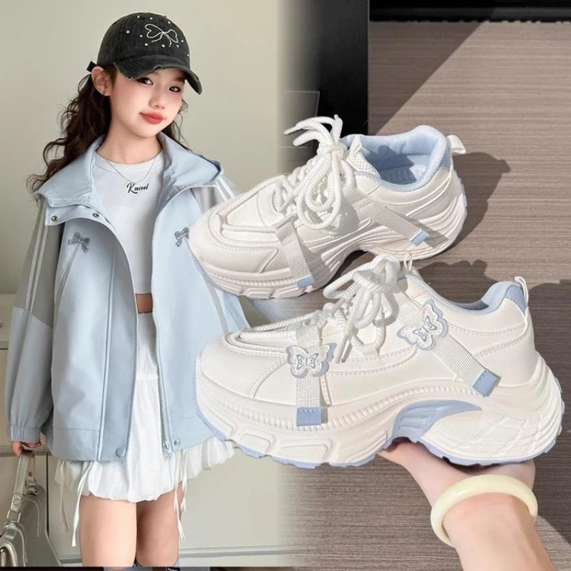 White Blue Butterfly Children's Sneakers 3-18 Years Old Leather Lightweight Girls Student Shoes Four Seasons Kids Single Shoes
White Blue Butterfly Children's Sneakers 3-18 Years Old Leather Lightweight Girls Student Shoes Four Seasons Kids Single Shoes