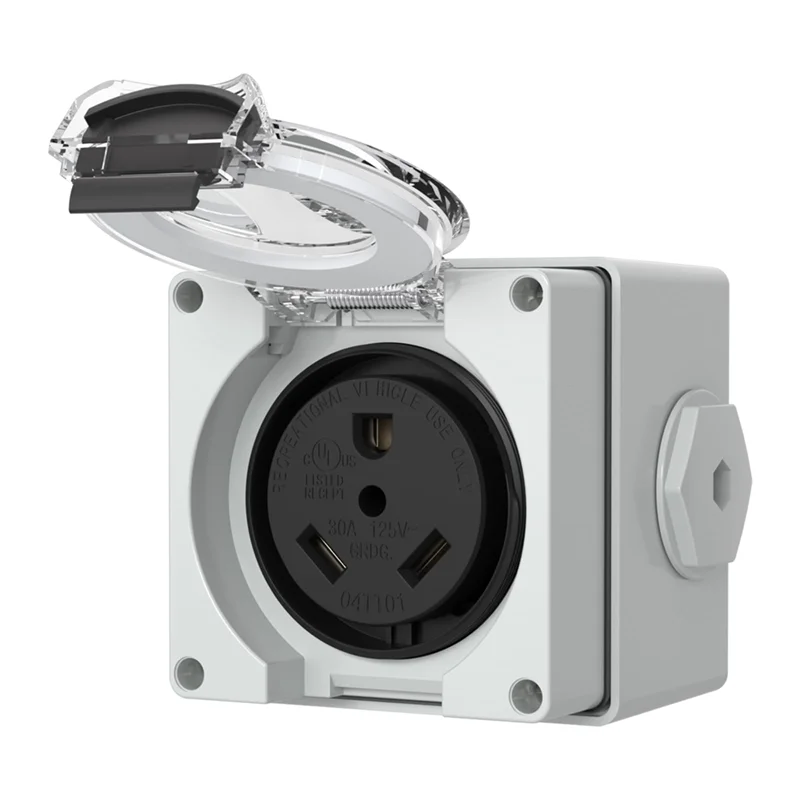 Розетка NEMA TT-30R, 125 В, 30 А, розетка для улицы, пыленепроницаемая, устойчивая к атмосферным воздействиям для электромобилей
Розетка NEMA TT-30R, 125 В, 30 А, розетка для улицы, пыленепроницаемая, устойчивая к атмосферным воздействиям для электромобилей