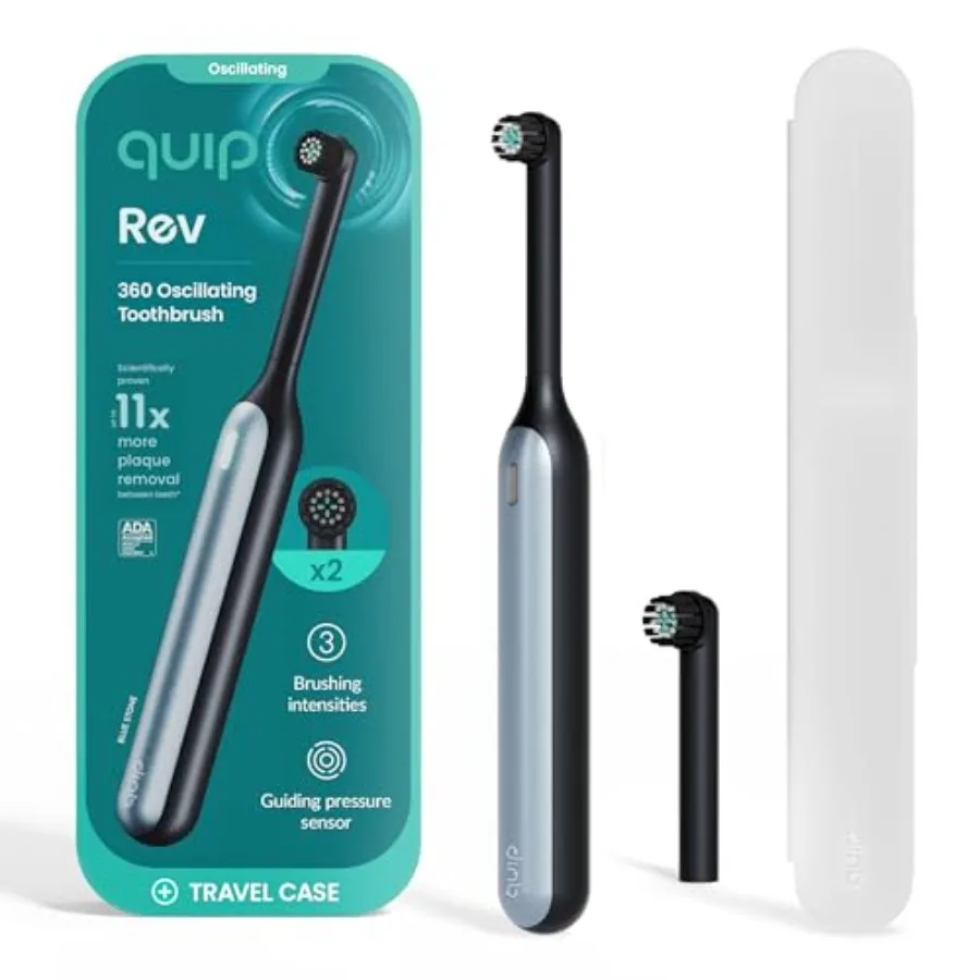 Rev Oscillating Rechargeable Electric Toothbrush with Extra Brush Head - Soft Bristles Pressure Sensor 3 Intensities 30-Day Bat
Rev Oscillating Rechargeable Electric Toothbrush with Extra Brush Head - Soft Bristles Pressure Sensor 3 Intensities 30-Day Bat