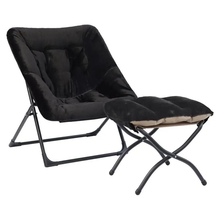 Saucer Chair for Adults, Soft Faux Fur Bedroom Chair with Ottoman, Accent Dorm Chairs, Living Room Reading Chairs and Footstool
Saucer Chair for Adults, Soft Faux Fur Bedroom Chair with Ottoman, Accent Dorm Chairs, Living Room Reading Chairs and Footstool