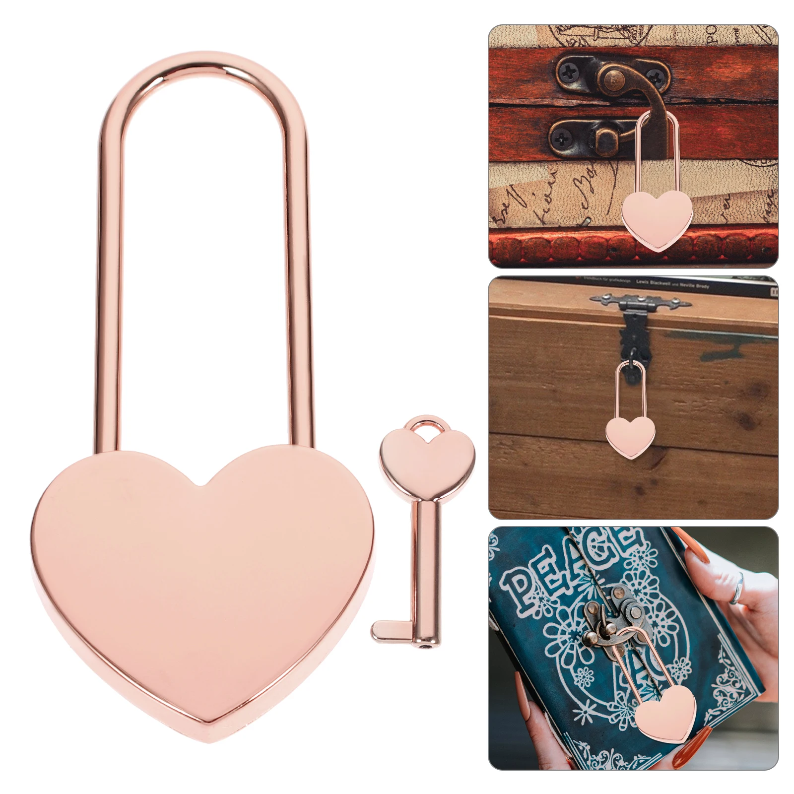 Heart-shaped Wish Lock Zinc Alloy Small Padlock Key for Handbags Suitcase Luggage Locker Backpack Diaries Travel Storage
Heart-shaped Wish Lock Zinc Alloy Small Padlock Key for Handbags Suitcase Luggage Locker Backpack Diaries Travel Storage
