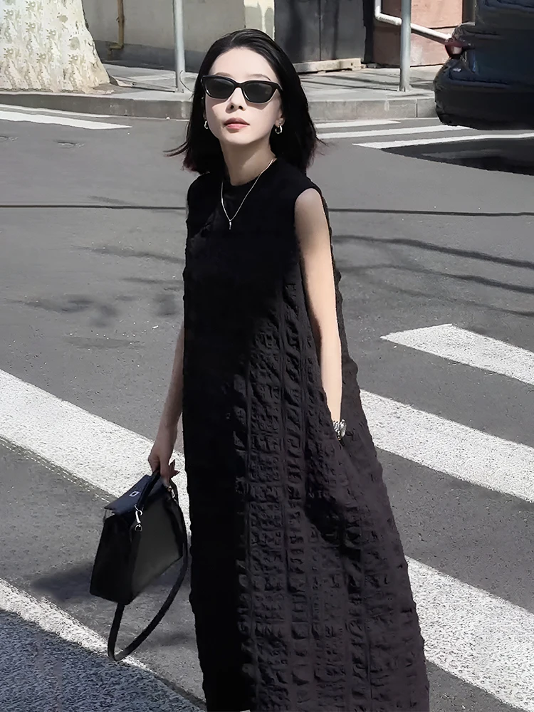 Rouje Dsyle Summer Loose Slimming Bla Vest Dr Women's round Ne Svel Long Dr French Sle H-Line Midi Dr
Rouje Dsyle Summer Loose Slimming Bla Vest Dr Women's round Ne Svel Long Dr French Sle H-Line Midi Dr