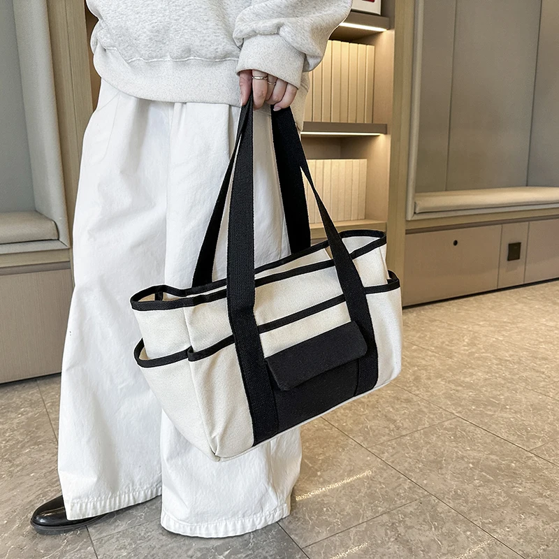 Large Capacity Canvas Tote Bags for Women Casual Shopping Commuting Shoulder Bag Multi-pockets College Student Outfit Laptop Bag
Large Capacity Canvas Tote Bags for Women Casual Shopping Commuting Shoulder Bag Multi-pockets College Student Outfit Laptop Bag