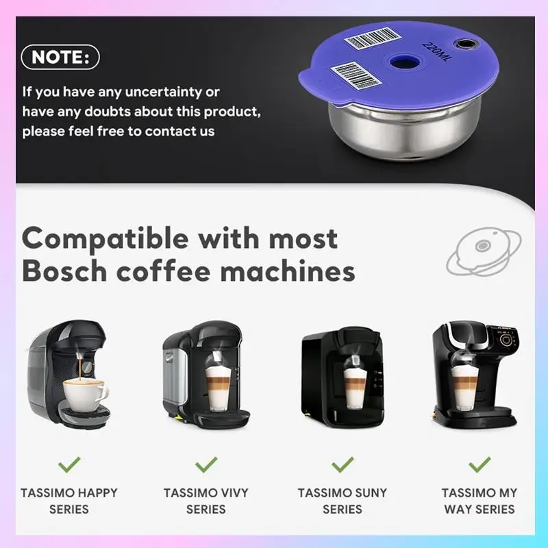 N85R-Coffee Capsule Pod For Tassimo Machine Refillable Filter Pod Silicone Lid Replacement Espresso Coffee
N85R-Coffee Capsule Pod For Tassimo Machine Refillable Filter Pod Silicone Lid Replacement Espresso Coffee