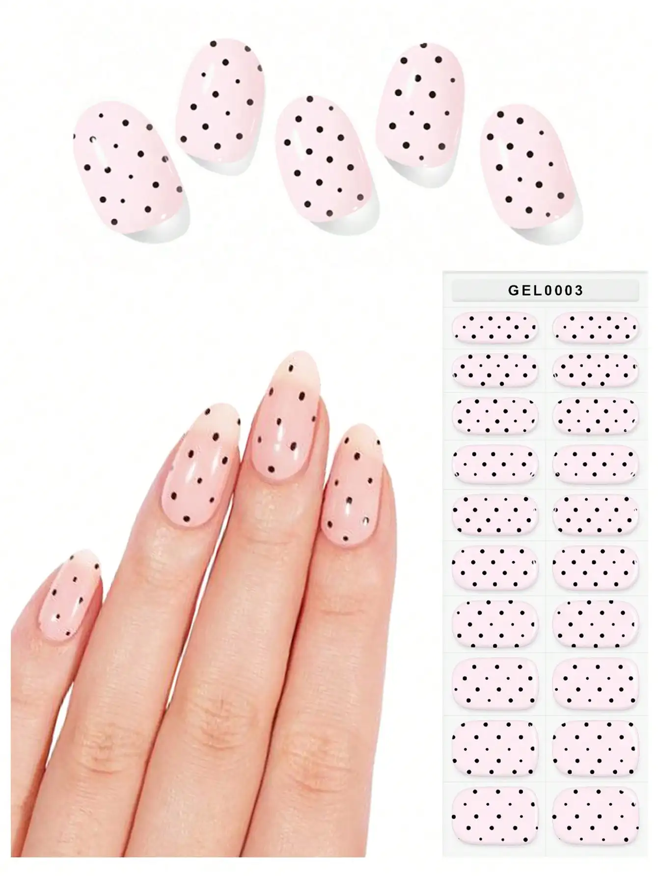 20pcs Semi-Cured Gel Nail Stickers, Cute Polka Dot Gel Nail Art, Y2K UV Nail Stickers For Summer, DIY Salon Quality Long-Lasting Glossy, Women Graduation Season Holiday Daily Nail Supplies
20pcs Semi-Cured Gel Nail Stickers, Cute Polka Dot Gel Nail Art, Y2K UV Nail Stickers For Summer, DIY Salon Quality Long-Lasting Glossy, Women Graduation Season Holiday Daily Nail Supplies