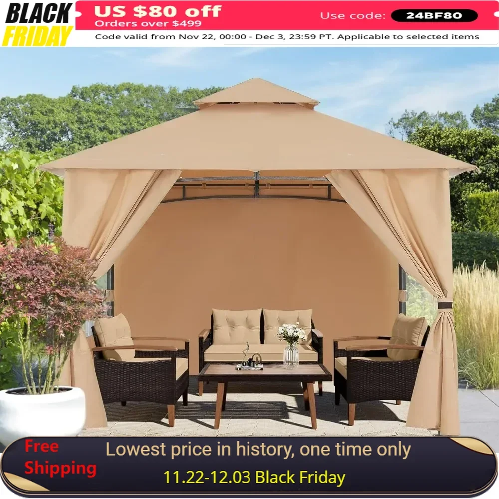 8x8 Gazebo, Patio Screened Gazebos with Curtains and Windows for Deck, Lawn and Backyard, Patio Umbrellas Tents
8x8 Gazebo, Patio Screened Gazebos with Curtains and Windows for Deck, Lawn and Backyard, Patio Umbrellas Tents