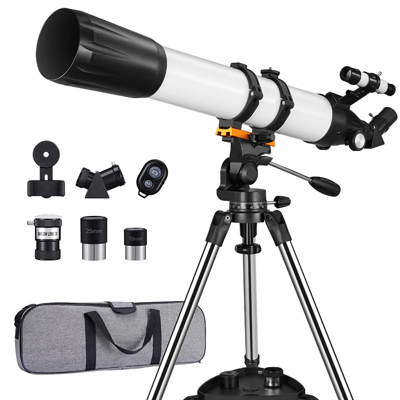 CVLIFE 90mm Aperture 800mm Professional Telescope High Powered Refractor Telescope with Stainless Steel Tripod Phone Adapter
CVLIFE 90mm Aperture 800mm Professional Telescope High Powered Refractor Telescope with Stainless Steel Tripod Phone Adapter