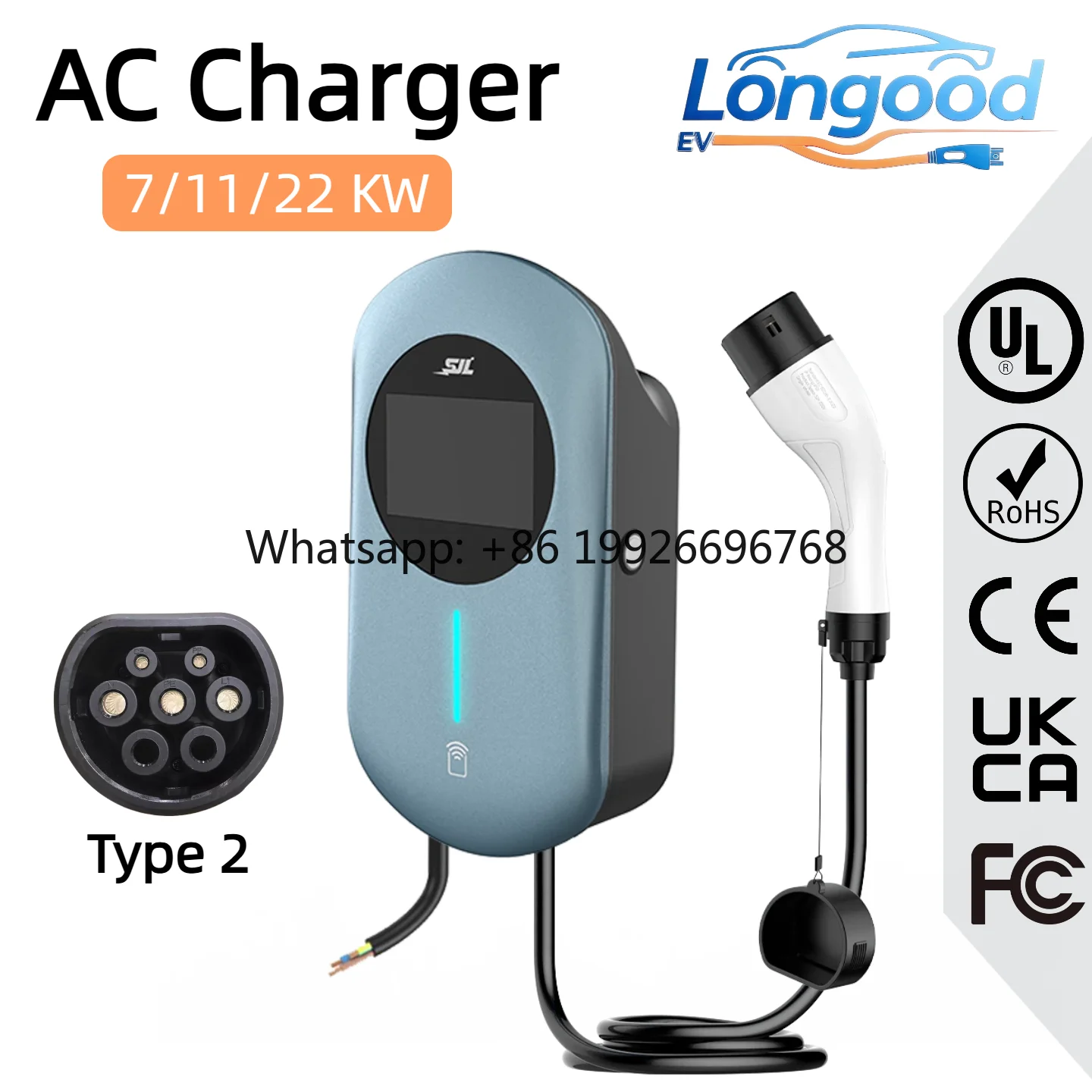 Type2 AC EV Wallbox Charger LED Light& LCD Screen 7KW~22KW WiFi APP 4G OCPP
Type2 AC EV Wallbox Charger LED Light& LCD Screen 7KW~22KW WiFi APP 4G OCPP