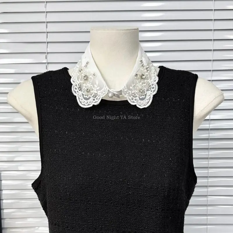 Съемный воротник с вышивкой искусственным жемчугом для блузок, рубашки, стильный и легкий шейный платок для женщин
Съемный воротник с вышивкой искусственным жемчугом для блузок, рубашки, стильный и легкий шейный платок для женщин