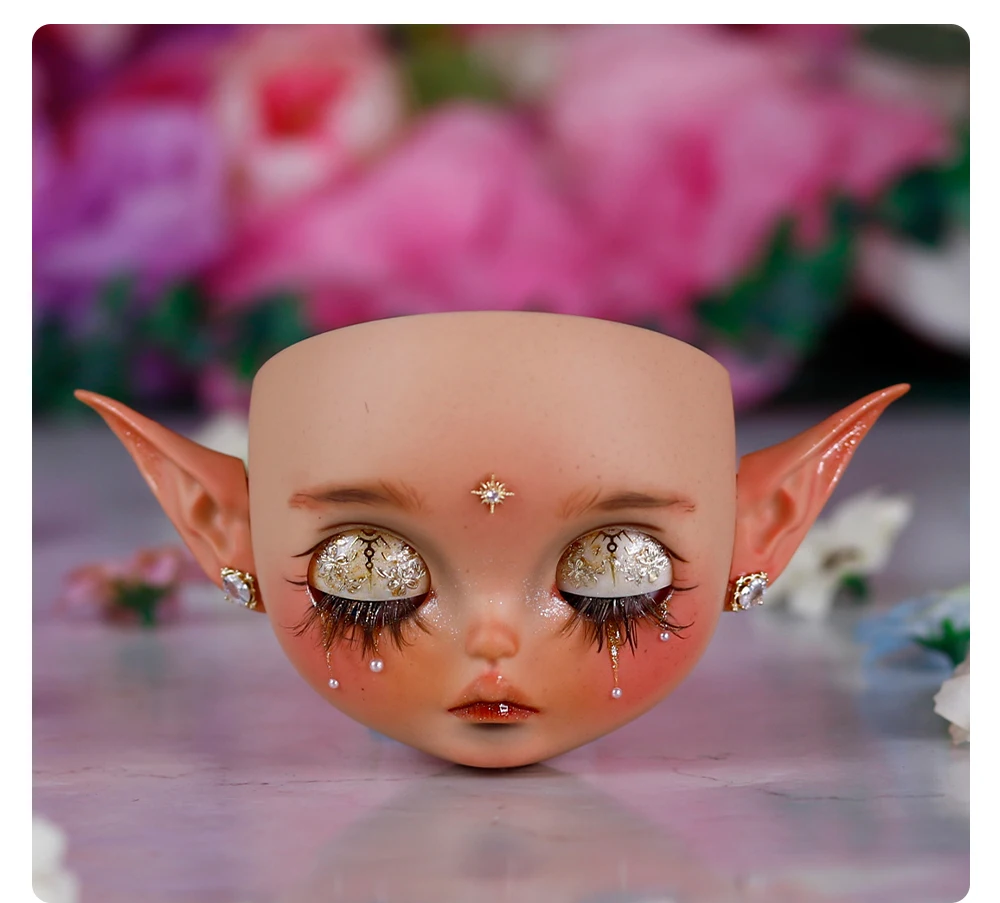 Custom Neo Blythe Doll Faceplate with Hand-Painted Makeup & Pull String 5 Custom Neo Blythe Doll Faceplate with Hand-Painted Makeup & Pull String 5