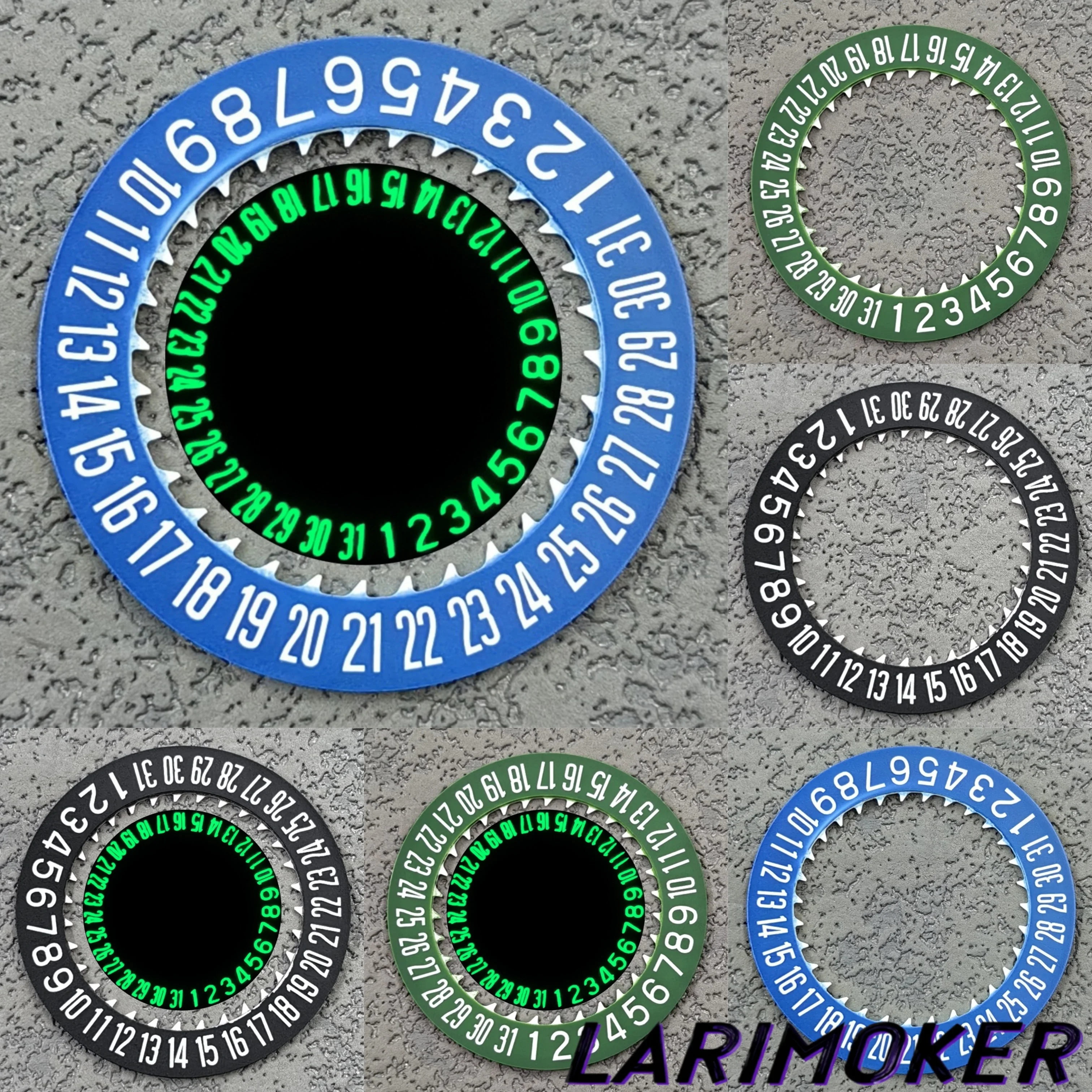 LARIMOKER NH35 Luminous 6 o'clock Date Wheel Black Green Blue Calendar Disc Fit For NH34 NH35 Movements Modified Replaced Part
LARIMOKER NH35 Luminous 6 o'clock Date Wheel Black Green Blue Calendar Disc Fit For NH34 NH35 Movements Modified Replaced Part