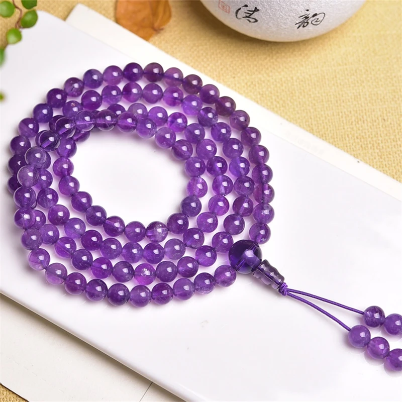 6MM Natural Amethyst 108 Beads Triple Circle Bracelet Handmade Fortune Energy Bangle Mineral Woman Amulet Jewelry Gift 1PCS
6MM Natural Amethyst 108 Beads Triple Circle Bracelet Handmade Fortune Energy Bangle Mineral Woman Amulet Jewelry Gift 1PCS