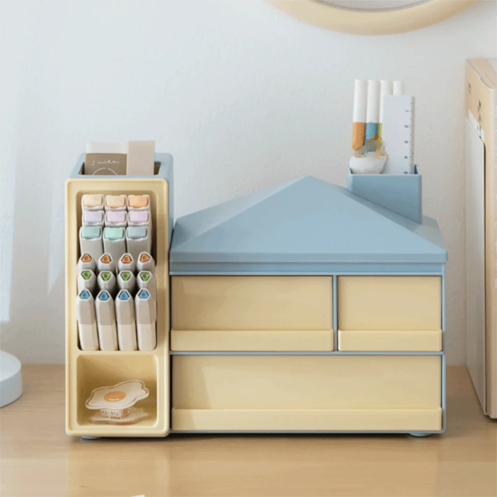 Large Capacity Slanted Pen Holder with Drawer Desk Organizer Desk Stationery Storage Box Ornament Finishing Shelf
Large Capacity Slanted Pen Holder with Drawer Desk Organizer Desk Stationery Storage Box Ornament Finishing Shelf