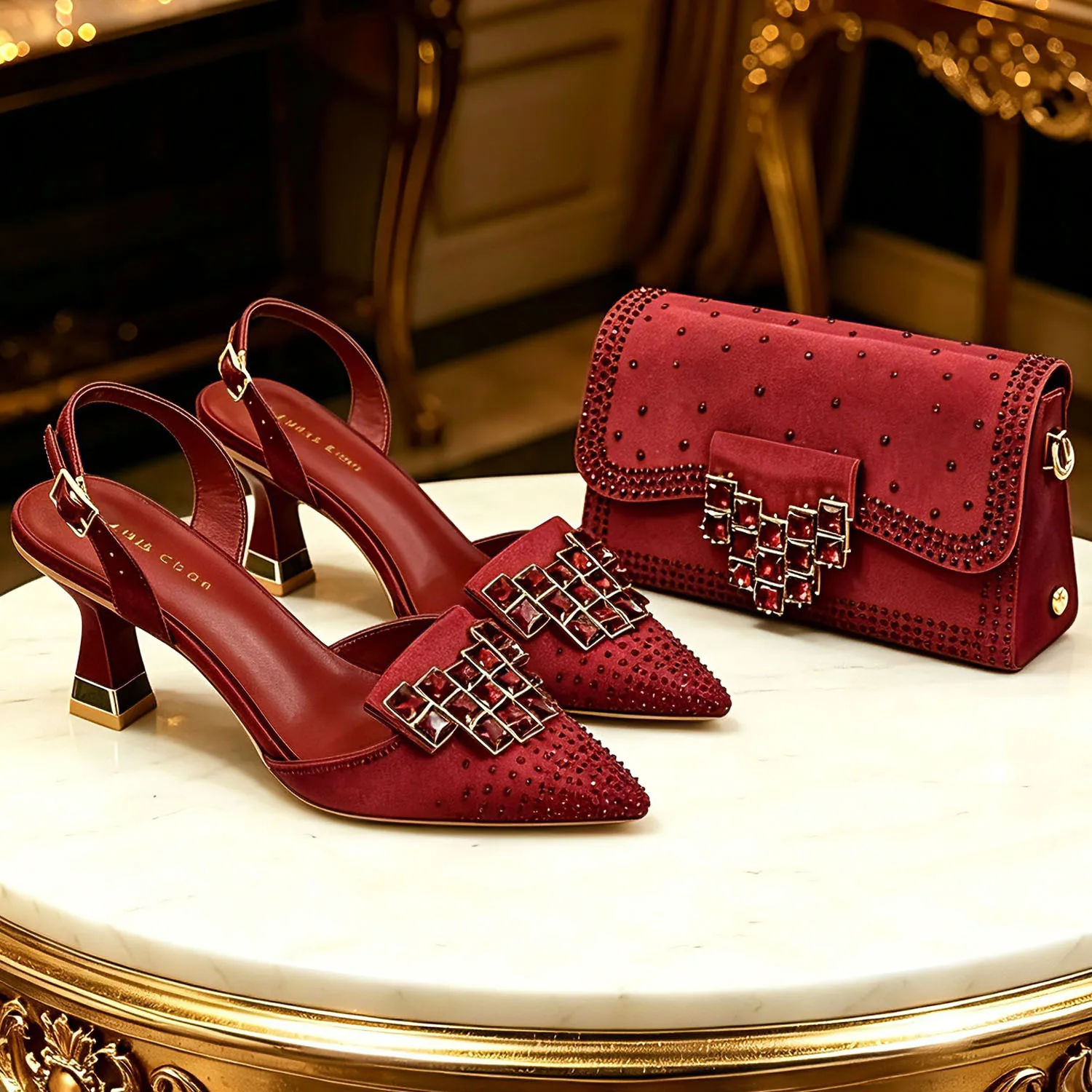Venus Chan 2026 INS Italy Elegant Rhinestone Pointed Toe High Heels & Matching Bag Set - Perfect for Women's Parties & Weddings
Venus Chan 2026 INS Italy Elegant Rhinestone Pointed Toe High Heels & Matching Bag Set - Perfect for Women's Parties & Weddings