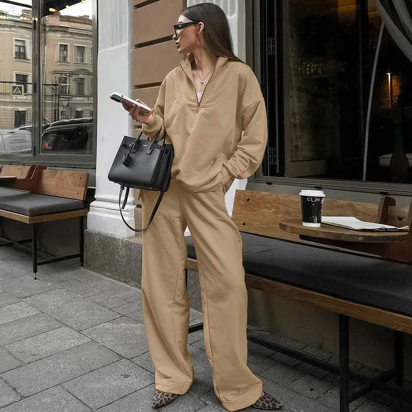 2024 autumn and winter fashion new women's clothing solid color loose two-piece set Z413
2024 autumn and winter fashion new women's clothing solid color loose two-piece set Z413