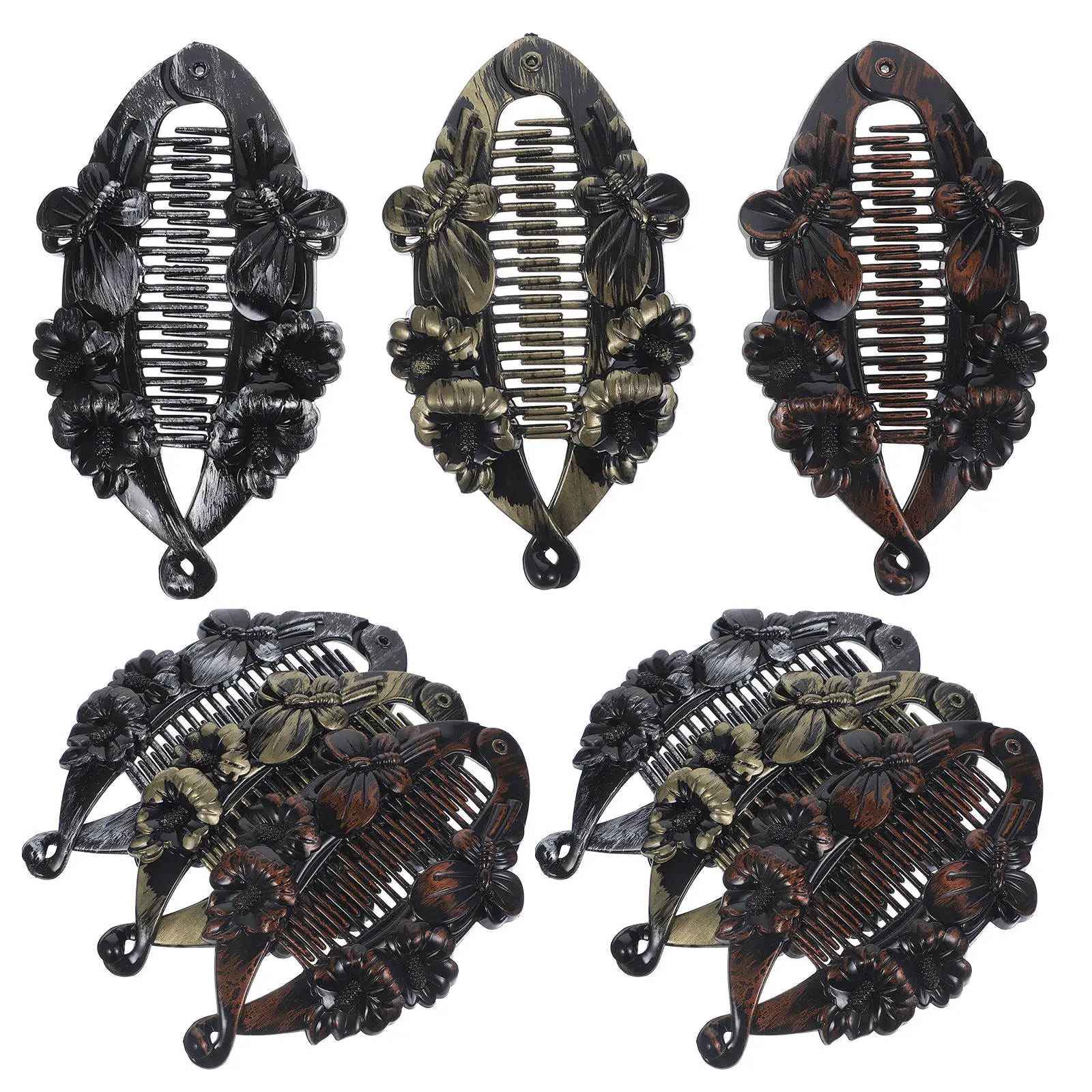 9Pcs Brushed Fish Shape Banana Hair Clips Resin Retro Flower Decor Updo Ponytail Holder Clamps for Long Hair Styling Golden
9Pcs Brushed Fish Shape Banana Hair Clips Resin Retro Flower Decor Updo Ponytail Holder Clamps for Long Hair Styling Golden