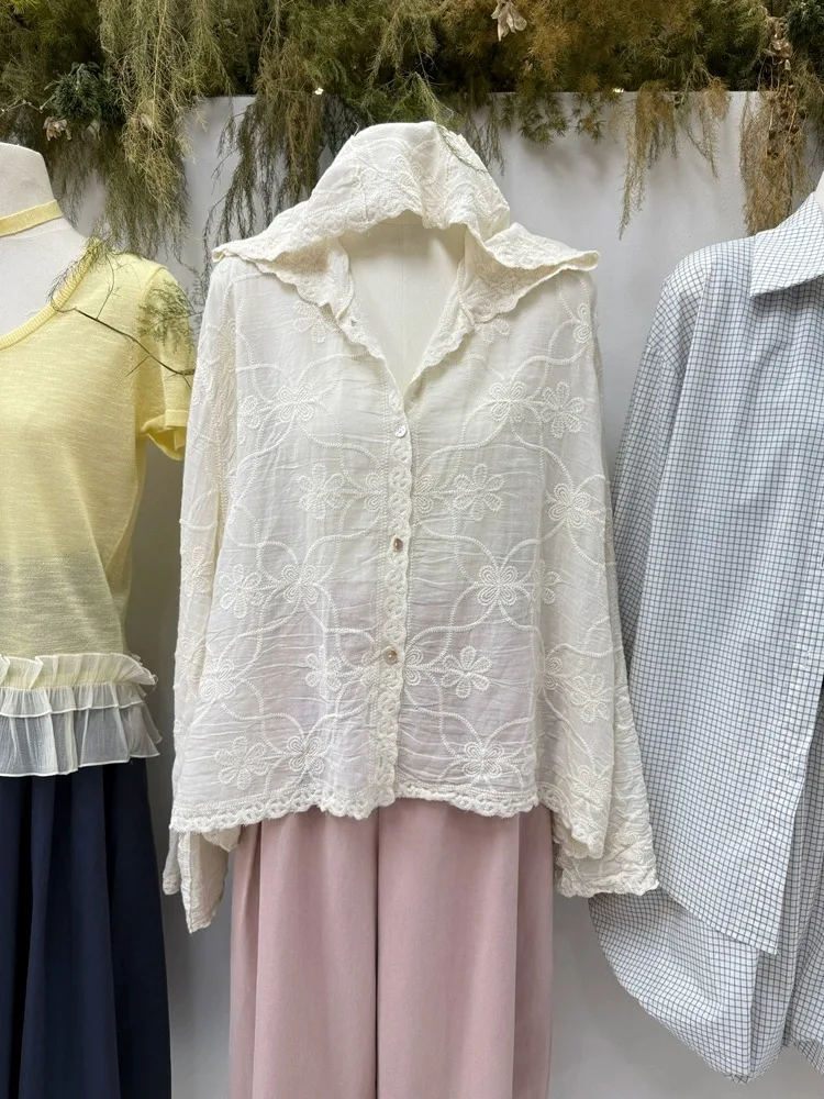 Korean Sle Heavy Work Lace Embroidery Hooded Women's Top Spring Summer New Design Sensation Outerwear Sun Protection irt
Korean Sle Heavy Work Lace Embroidery Hooded Women's Top Spring Summer New Design Sensation Outerwear Sun Protection irt