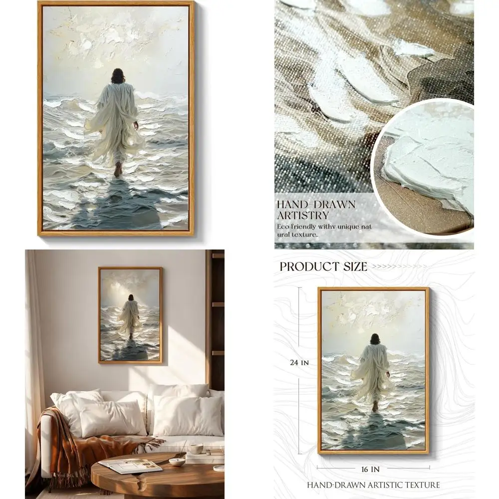 Large 3D Textured Jesus Canvas Art, Hand-Painted Oil Painting, Christian Wall Decor for Home & Church, 16x24
Large 3D Textured Jesus Canvas Art, Hand-Painted Oil Painting, Christian Wall Decor for Home & Church, 16x24