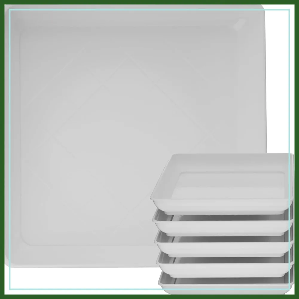 Square Plant Saucer 20 Inch 5 Pack, Drip Trays for Pots, Plastic Water Catcher, White
Square Plant Saucer 20 Inch 5 Pack, Drip Trays for Pots, Plastic Water Catcher, White