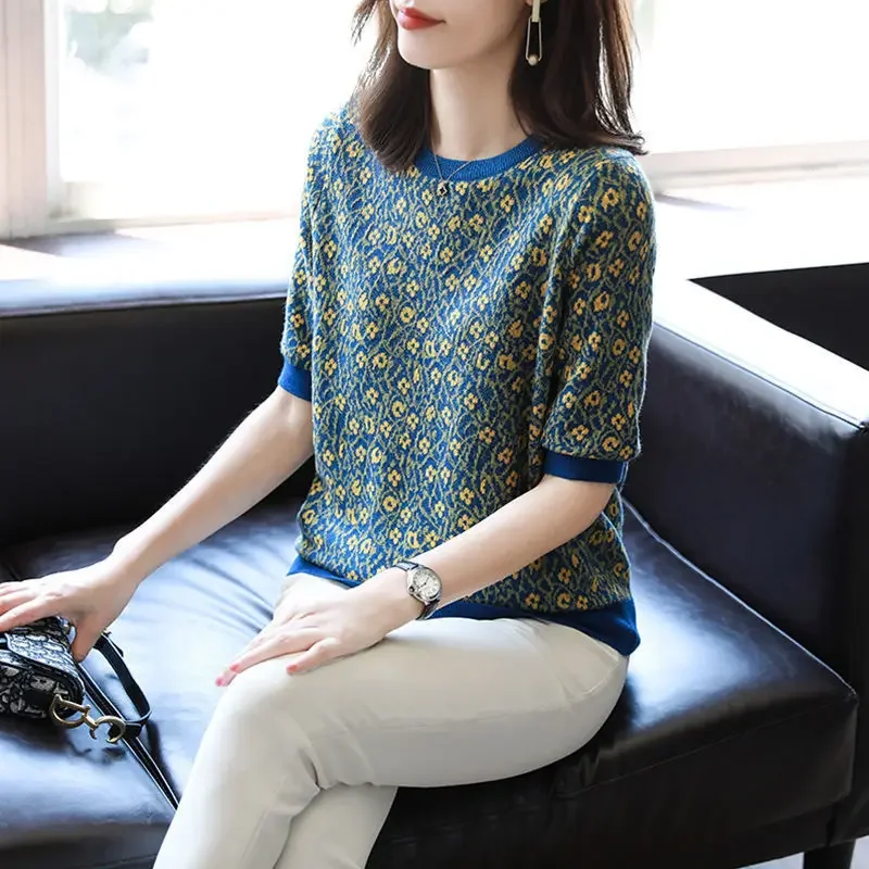 Five-point Sleeve Knitted Base Shirt Women in Spring and Summer New Style Fashionable Loose and Slim and Versatile E8381
Five-point Sleeve Knitted Base Shirt Women in Spring and Summer New Style Fashionable Loose and Slim and Versatile E8381