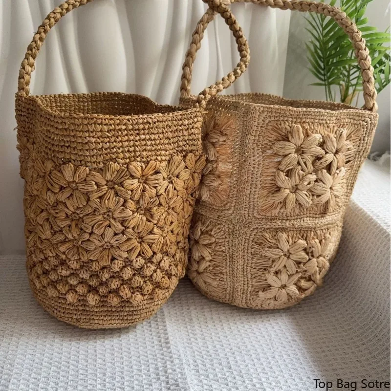 Women's Crochet Raffia Bucket Shoulder Bag Summer Beach Vacation Handmade Bohemian French Retro Top Handle
Women's Crochet Raffia Bucket Shoulder Bag Summer Beach Vacation Handmade Bohemian French Retro Top Handle