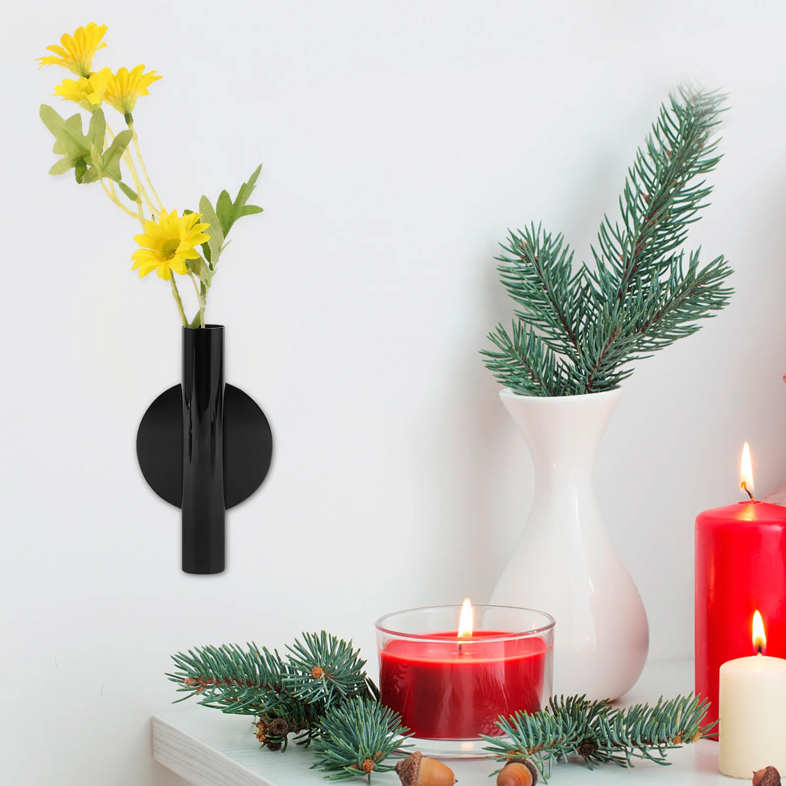 2pcs Metal Flower Vase Wall Mounted Stick- For Indoor Dried Artificial Flowers Nordic Style No Drill Hanging Vase Wall
2pcs Metal Flower Vase Wall Mounted Stick- For Indoor Dried Artificial Flowers Nordic Style No Drill Hanging Vase Wall