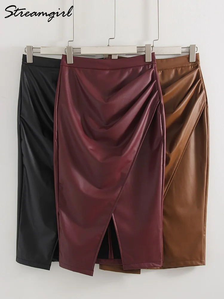 Streamgirl женская кожаная юбка миди бордовые юбки из искусственной кожи нестандартной формы с разрезом с высокой талией женская облегающая коричневая юбка плиссированная кожа
Streamgirl женская кожаная юбка миди бордовые юбки из искусственной кожи нестандартной формы с разрезом с высокой талией женская облегающая коричневая юбка плиссированная кожа