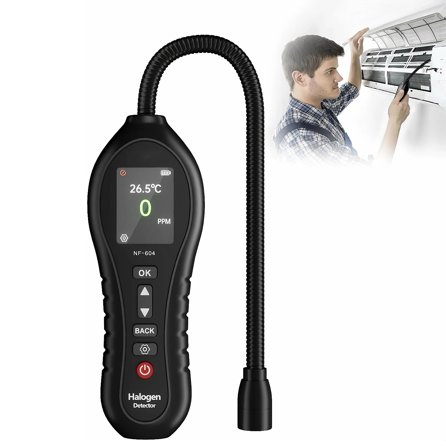 Детектор утечек хладагента для систем ОВКВ, 0-1000ppm, для фреона, галогенных газов, автомобильных кондиционеров, CFC, HCFC, HFCS, R12
Детектор утечек хладагента для систем ОВКВ, 0-1000ppm, для фреона, галогенных газов, автомобильных кондиционеров, CFC, HCFC, HFCS, R12