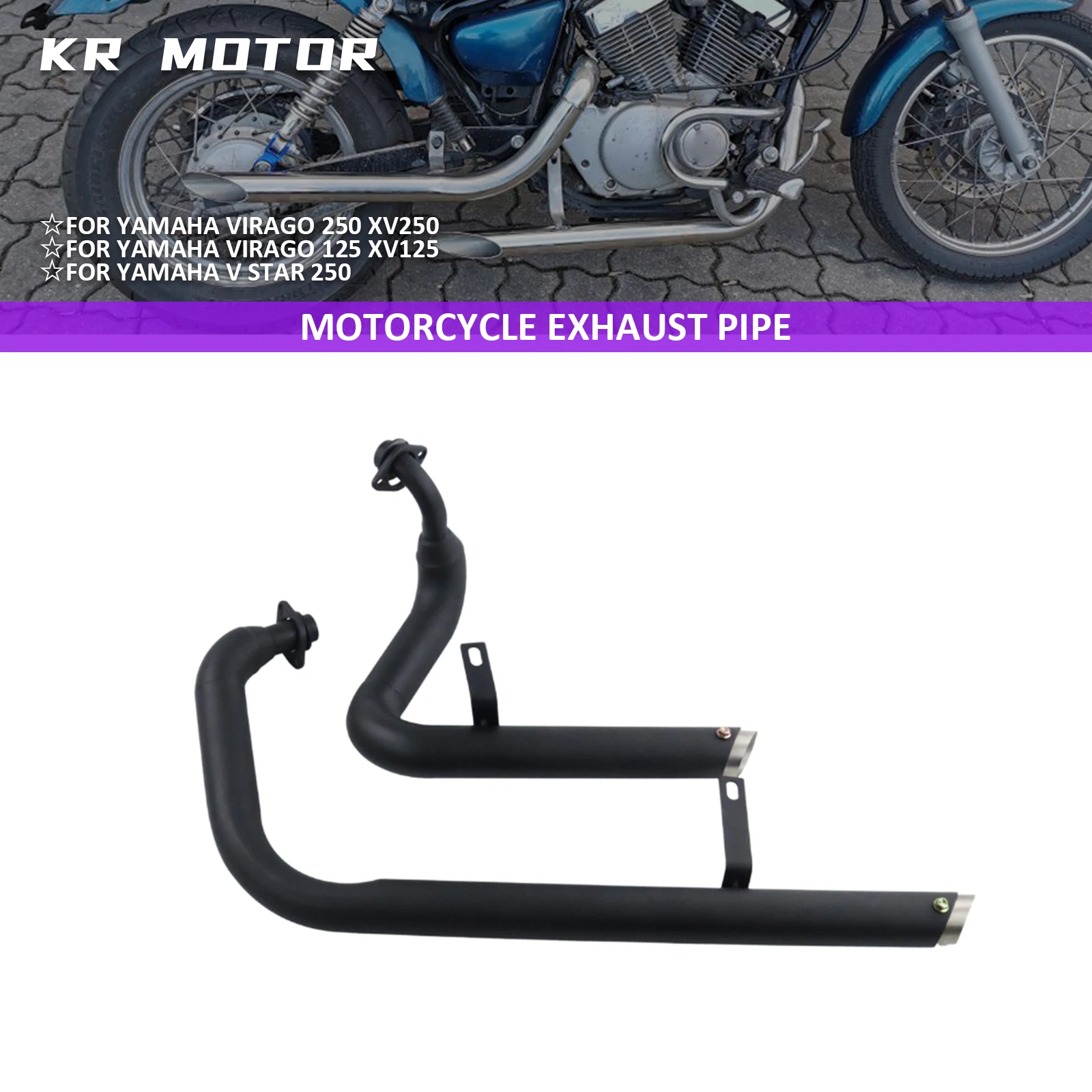 Fits For Yamaha Virago XV125/250 XV250 XV125 Motorcycle Full Exhaust System Dual Exhaust Pipes Twin Tail Slash Cut Muffler End
Fits For Yamaha Virago XV125/250 XV250 XV125 Motorcycle Full Exhaust System Dual Exhaust Pipes Twin Tail Slash Cut Muffler End