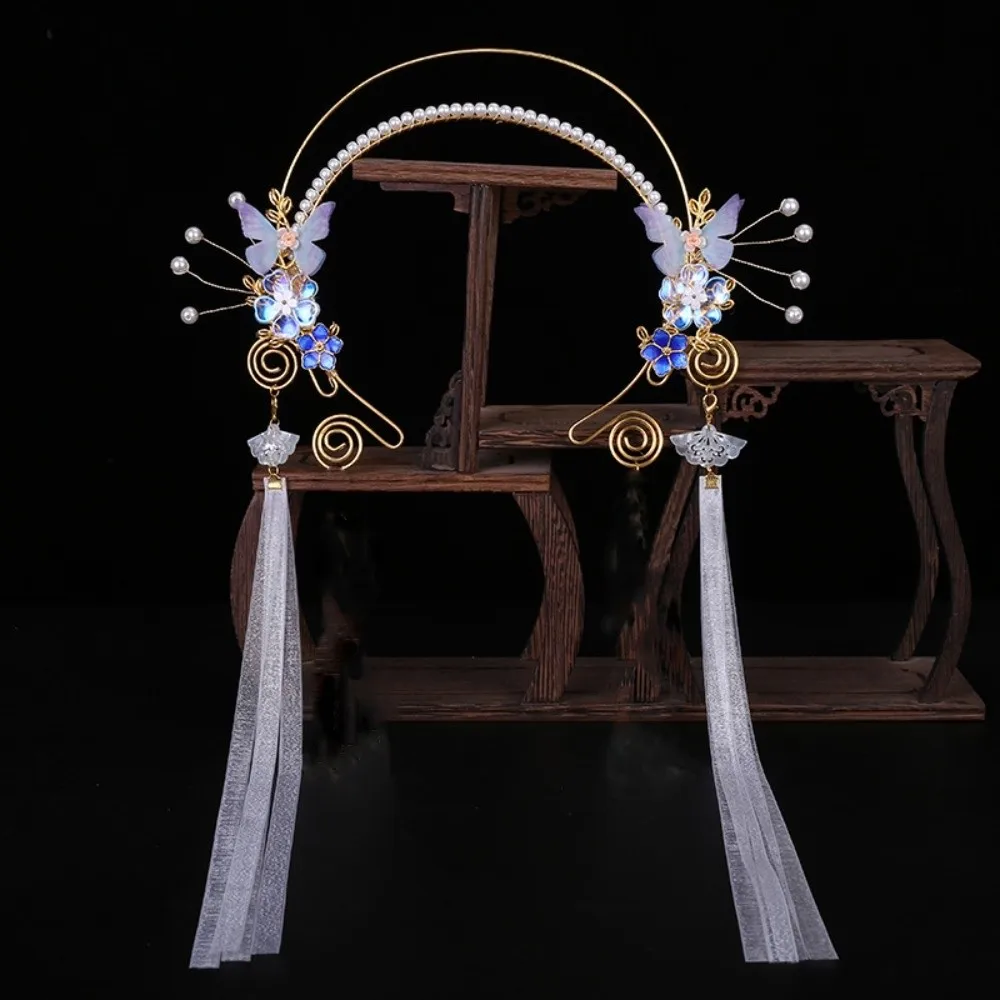 Antique Flower Hanfu Tassel Hair Hoop Beads Crown Chinese Ancient Hairband Crystal Ribbon Swaying Fairy Headwear Betrothal
Antique Flower Hanfu Tassel Hair Hoop Beads Crown Chinese Ancient Hairband Crystal Ribbon Swaying Fairy Headwear Betrothal