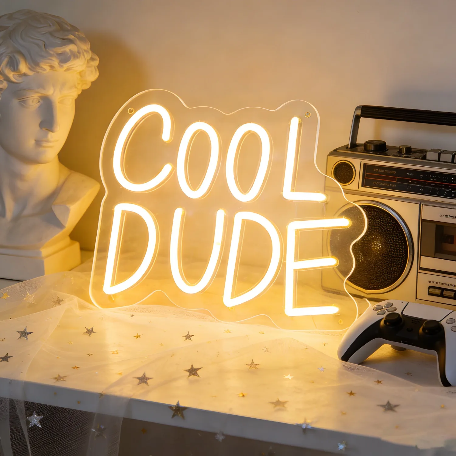 Cool Dude Neon Sign LED Night Light Vintage Game Room Man Cave Bedroom Desk Wall Art Decoration USB Powered
Cool Dude Neon Sign LED Night Light Vintage Game Room Man Cave Bedroom Desk Wall Art Decoration USB Powered