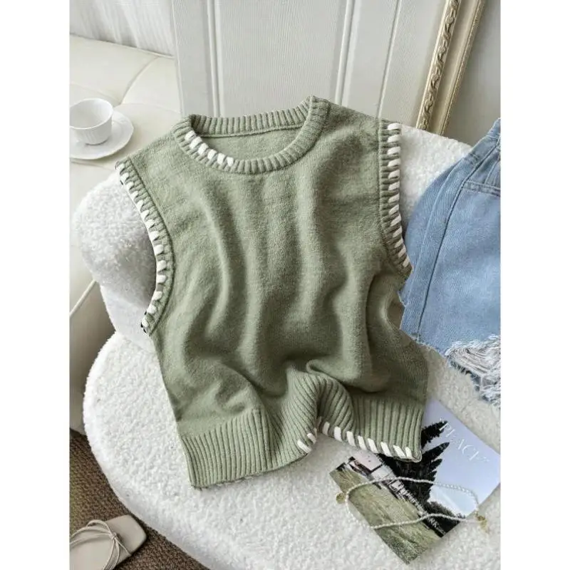 New Knitted Apricot Vest Loose Contrast Color Faionable Mid-aged And ly Women's Ciwalk Collar Nine-point Sve
New Knitted Apricot Vest Loose Contrast Color Faionable Mid-aged And ly Women's Ciwalk Collar Nine-point Sve